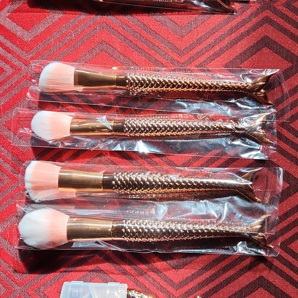 Mermaid tail makeup brush set -Rose Gold -11pcs - Picture 2 of 4
